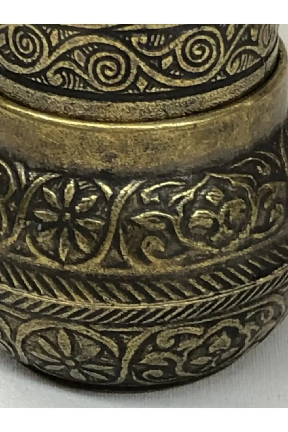 Antik Pirinç Osmanlı Tarzı Zamak Karabiber Tuz Pirinç Değirmeni D