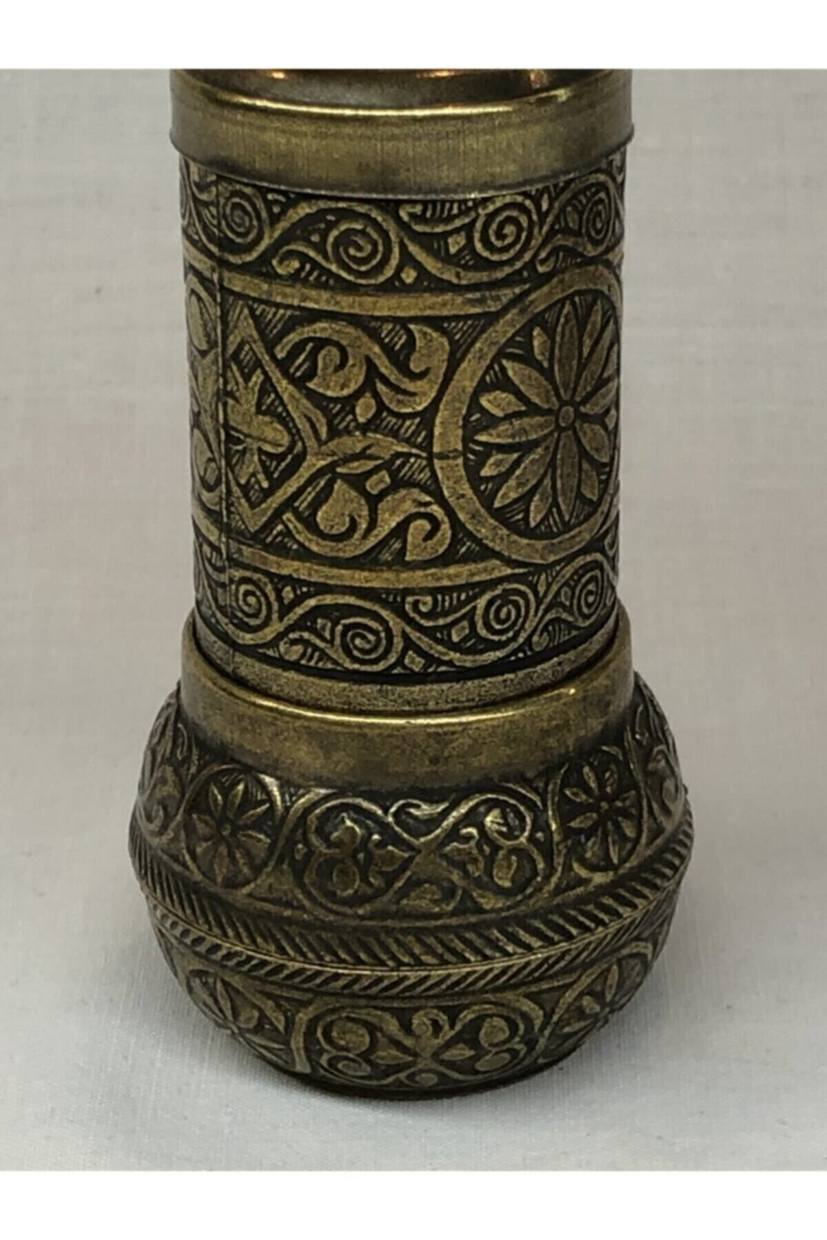 Antik Pirinç Osmanlı Tarzı Zamak Karabiber Tuz Pirinç Değirmeni D