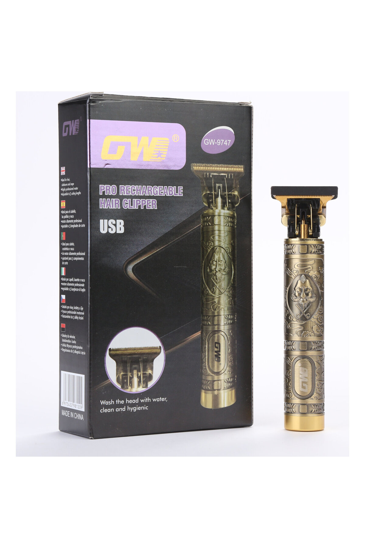 Antik Sarı Renkli 190 Gram Pratik Metal Saç Sakal Ense Profesyone