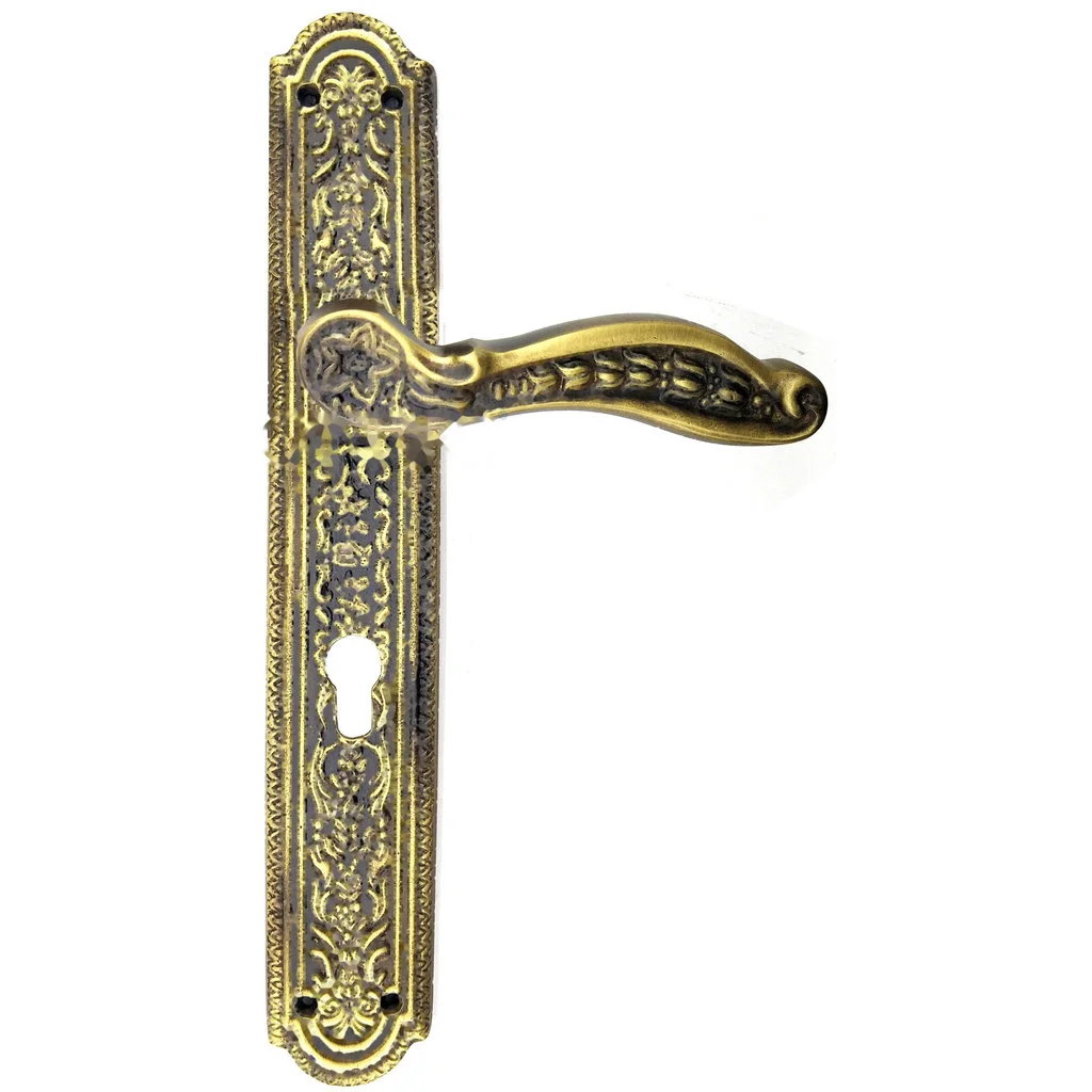 Antik Ulu Model Büyük Kapı Kolu Takımı, 354x57 mm, Yaylı - Pirinç, Antik, Tarihi, Osmanlı Stil Lale ve Desen İşlemeli Kapı Kol Takım Antik Ulu Model Büyük Kapı Kolu Takımı, 354x57 mm, Yaylı - Pirinç, Antik, Tarihi, Osmanlı Stil Lale ve Desen İşlemeli Kapı Kol Takım