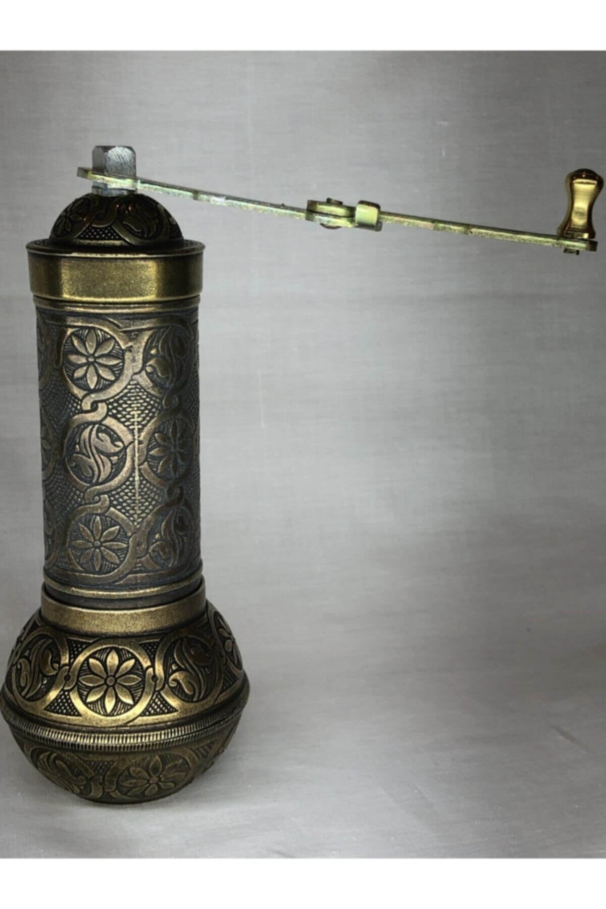 Antik Yeşil Kahve Öğütücü Osmanlı Eskitme Sitili Büyük Boy Karabi