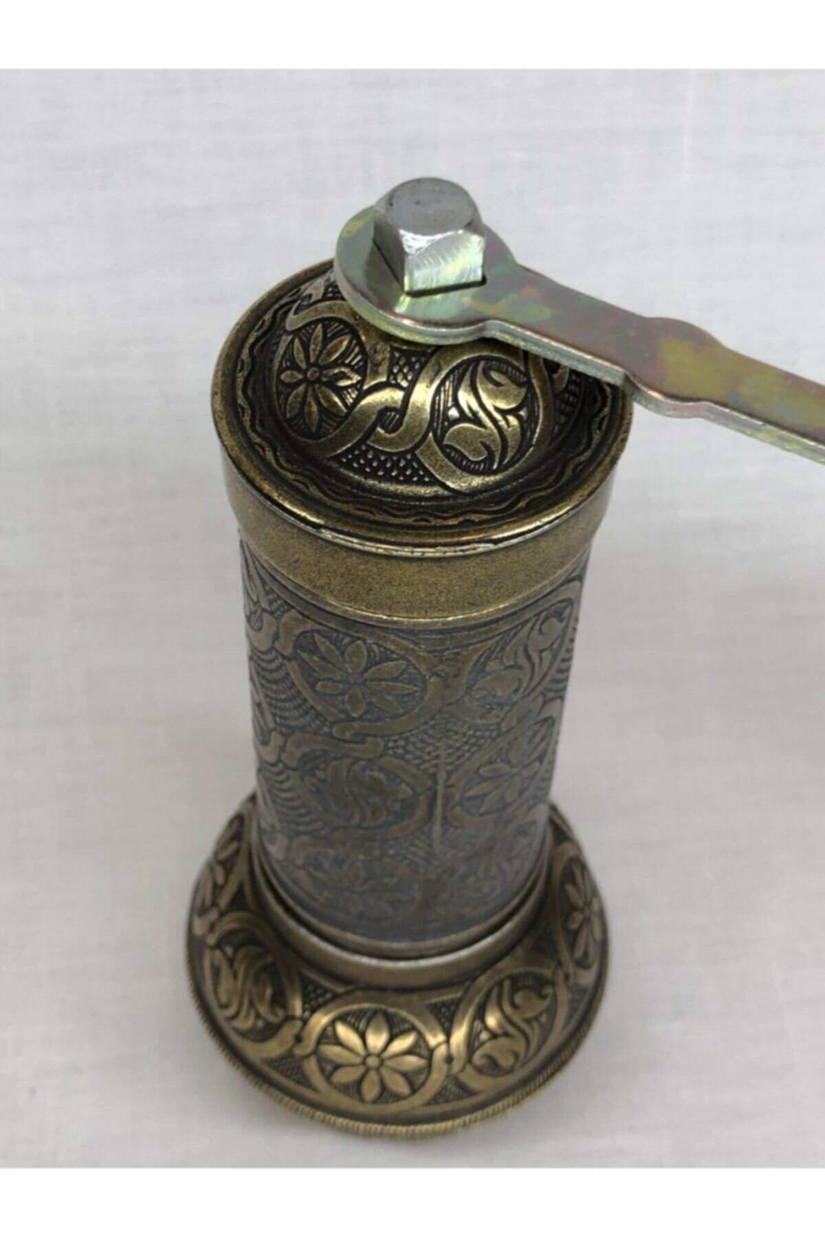 Antik Yeşil Kahve Öğütücü Osmanlı Eskitme Sitili Büyük Boy Karabi