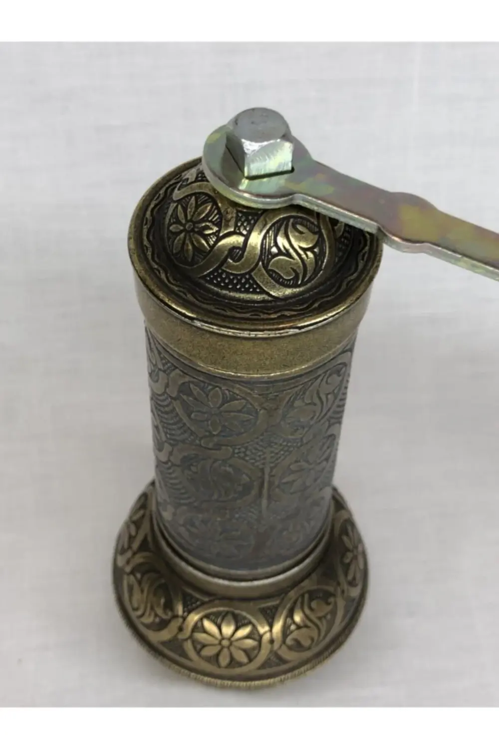 Antik Yeşil Kahve Öğütücü Osmanlı Eskitme Sitili Büyük Boy Karabi