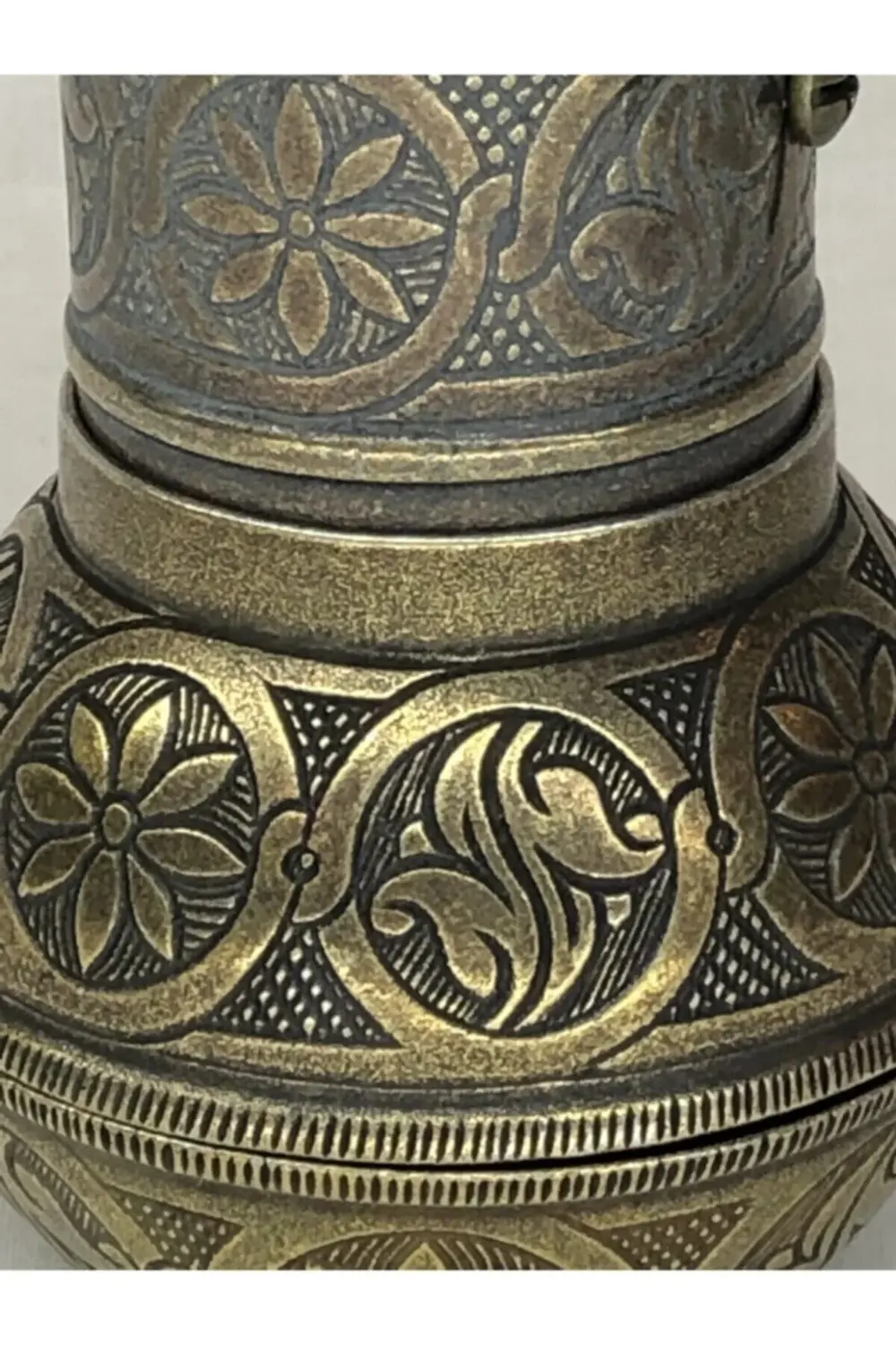 Antik Yeşil Kahve Öğütücü Osmanlı Eskitme Sitili Büyük Boy Karabi