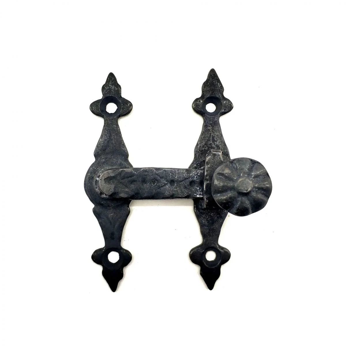 Antika Pirinç Kapı Mandalı 82x65mm Oksit Kaplama | Dekoratif Pencere Mandalı
