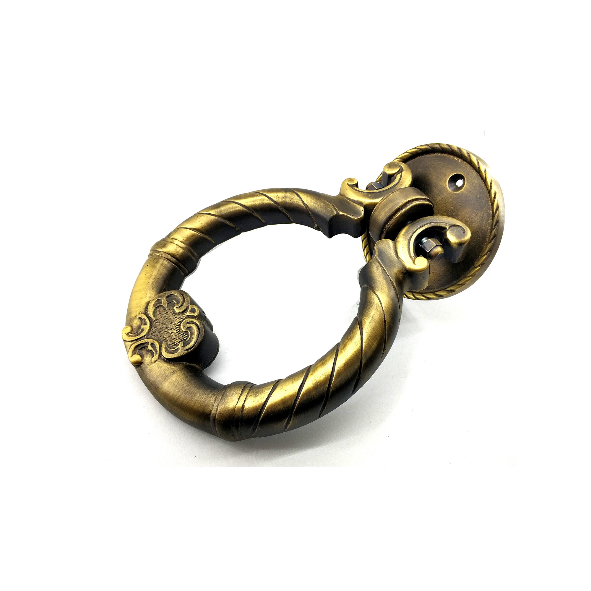 Antika Tarz Dekoratif Pirinç Saray Kapı Tokmağı, Taktak - 97mm, A