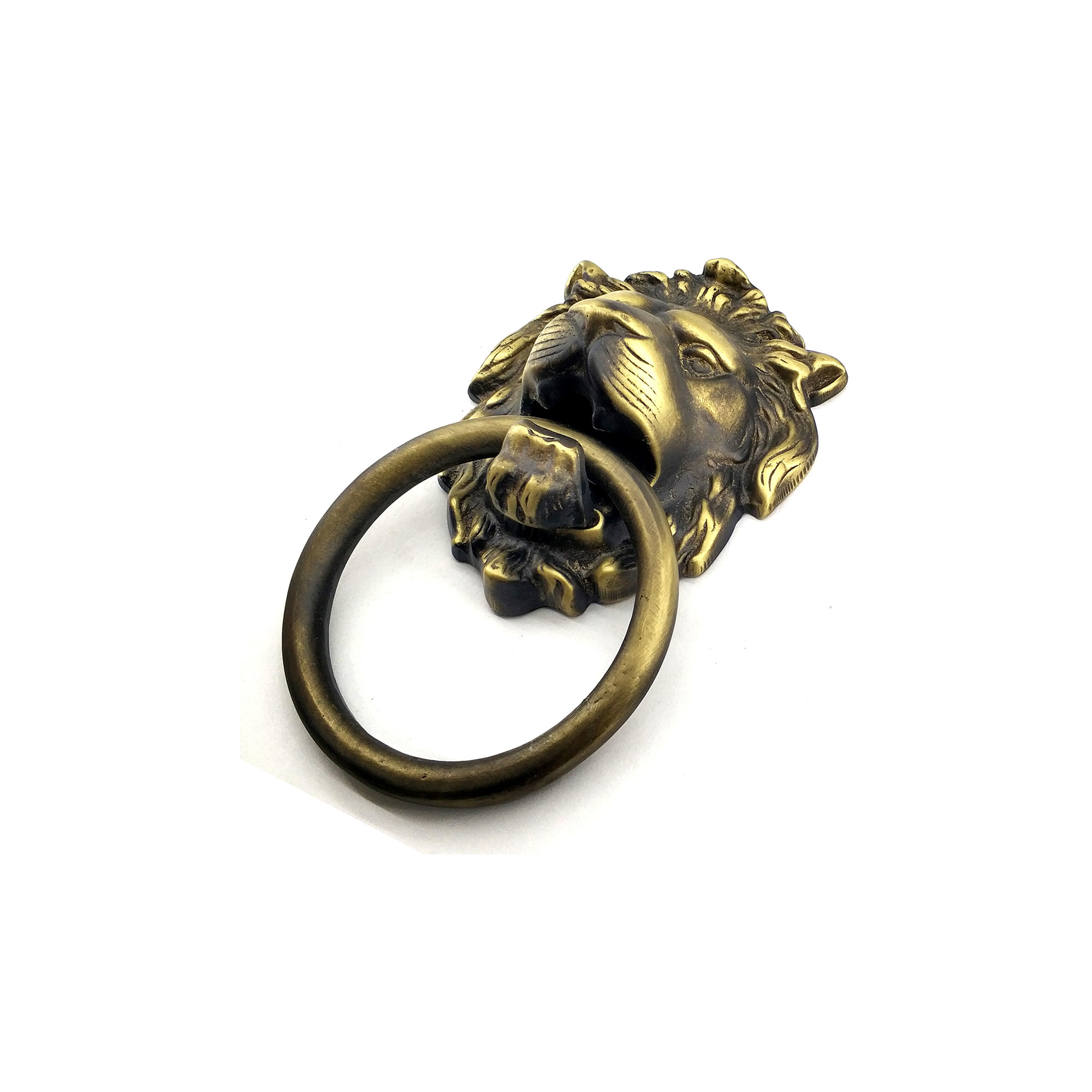 Antika Tarz Dekoratif Pirinç Aslan Kapı Tokmağı, Taktak - 102x130