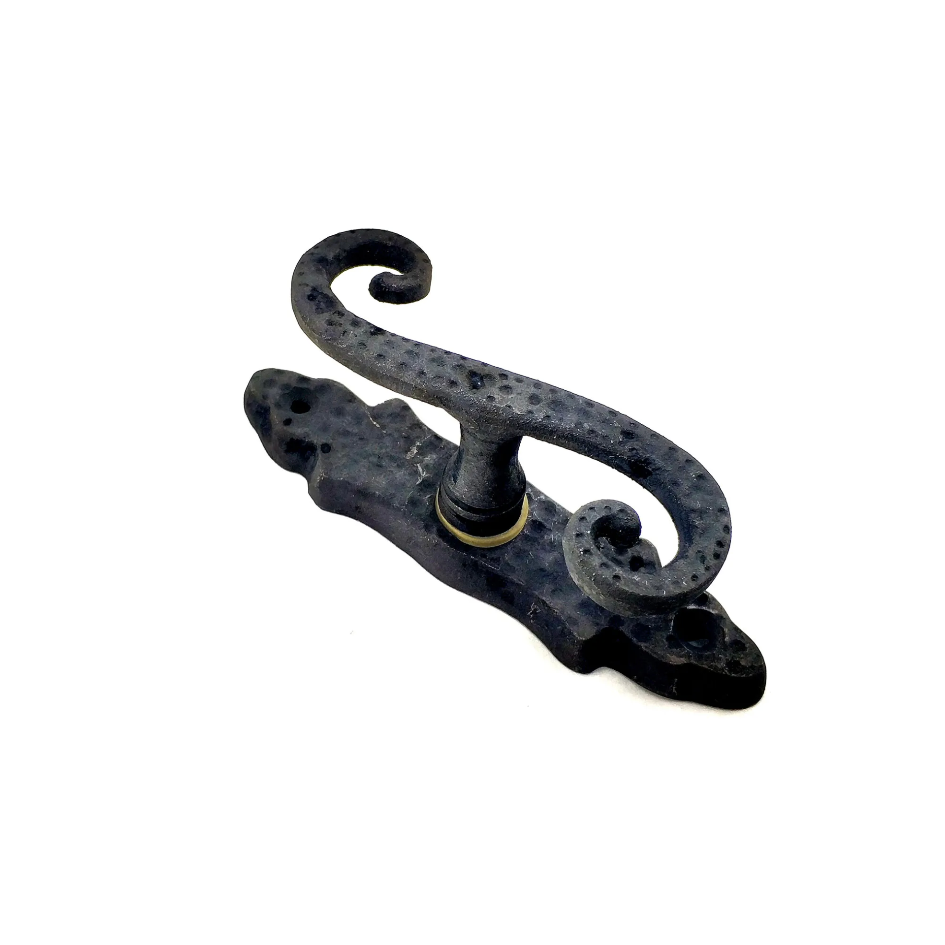Antika Tarz Dekoratif Pirinç Kıvrık Pencere Kolu - 130x33 Mm, Oks