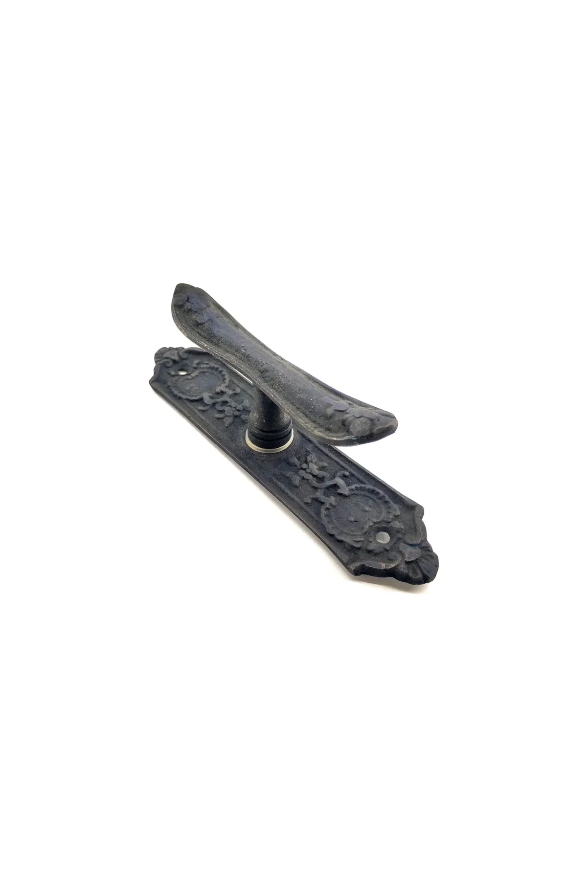 Antika Tarz Dekoratif Pirinç Çiçekli Pencere Kolu - 165x38 Mm, Ok