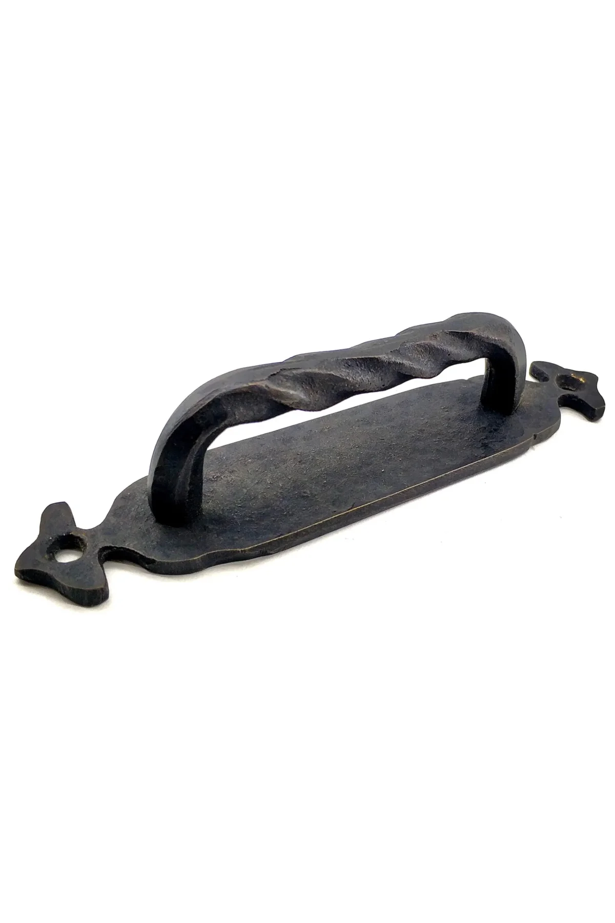 Antika Tarz Dekoratif Pirinç Burgulu Çekme Kol - 148x33 mm, Oksit