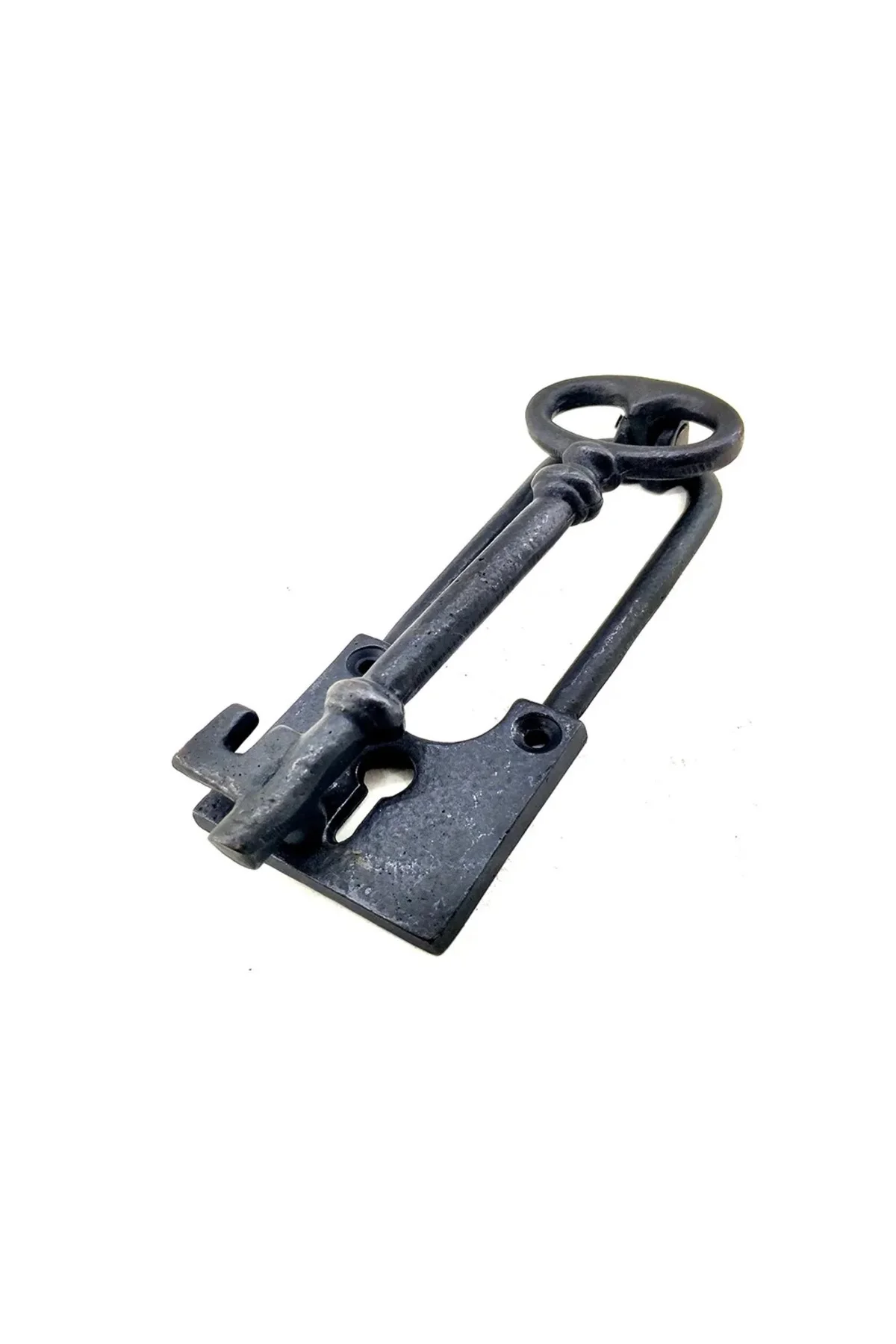 Antika Tarz Dekoratif Pirinç Anahtar Kapı Tokmağı, Taktak - 170x6
