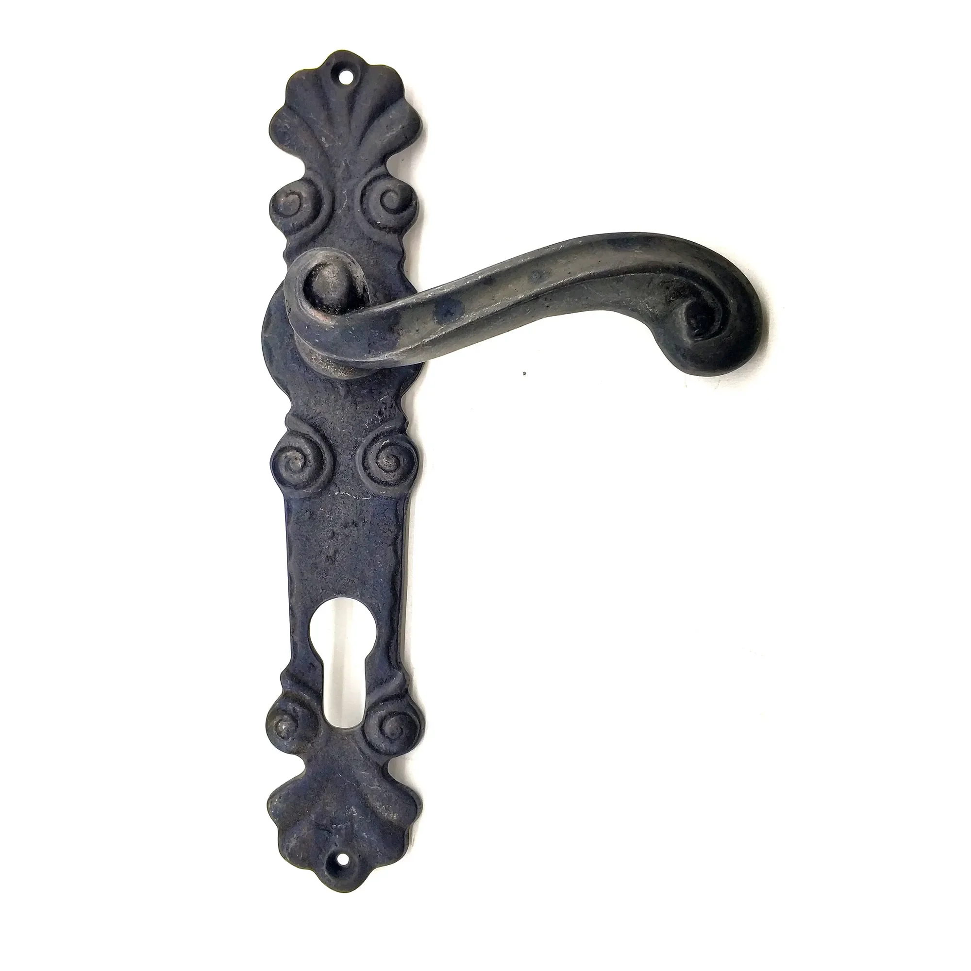 Antika Tarz Dekoratif Pirinç Okyanus Yale Kapı Kolu - 230x46 mm, Oksit Antika Tarz Dekoratif Pirinç Okyanus Yale Kapı Kolu - 230x46 mm, Oksit