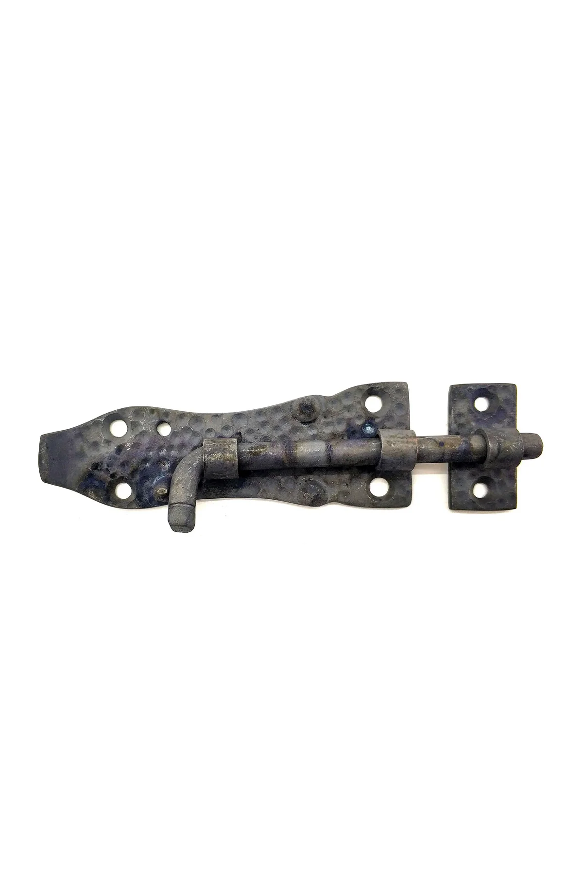 Antika Tarz Dekoratif Pirinç Dövme Kapı Sürgüsü - 7,5cm, Oksit