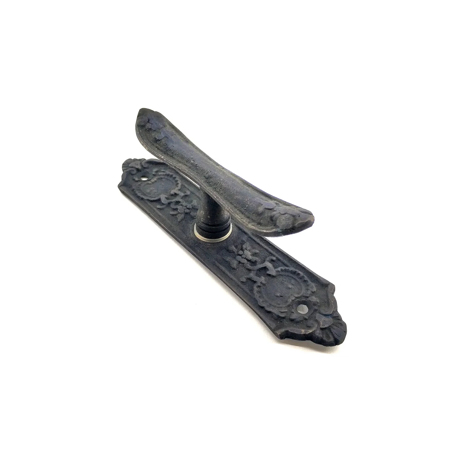 Antika Tarz Dekoratif Pirinç Çiçekli Pencere Kolu - 165x38 Mm, Oksit Antika Tarz Dekoratif Pirinç Çiçekli Pencere Kolu - 165x38 Mm, Oksit