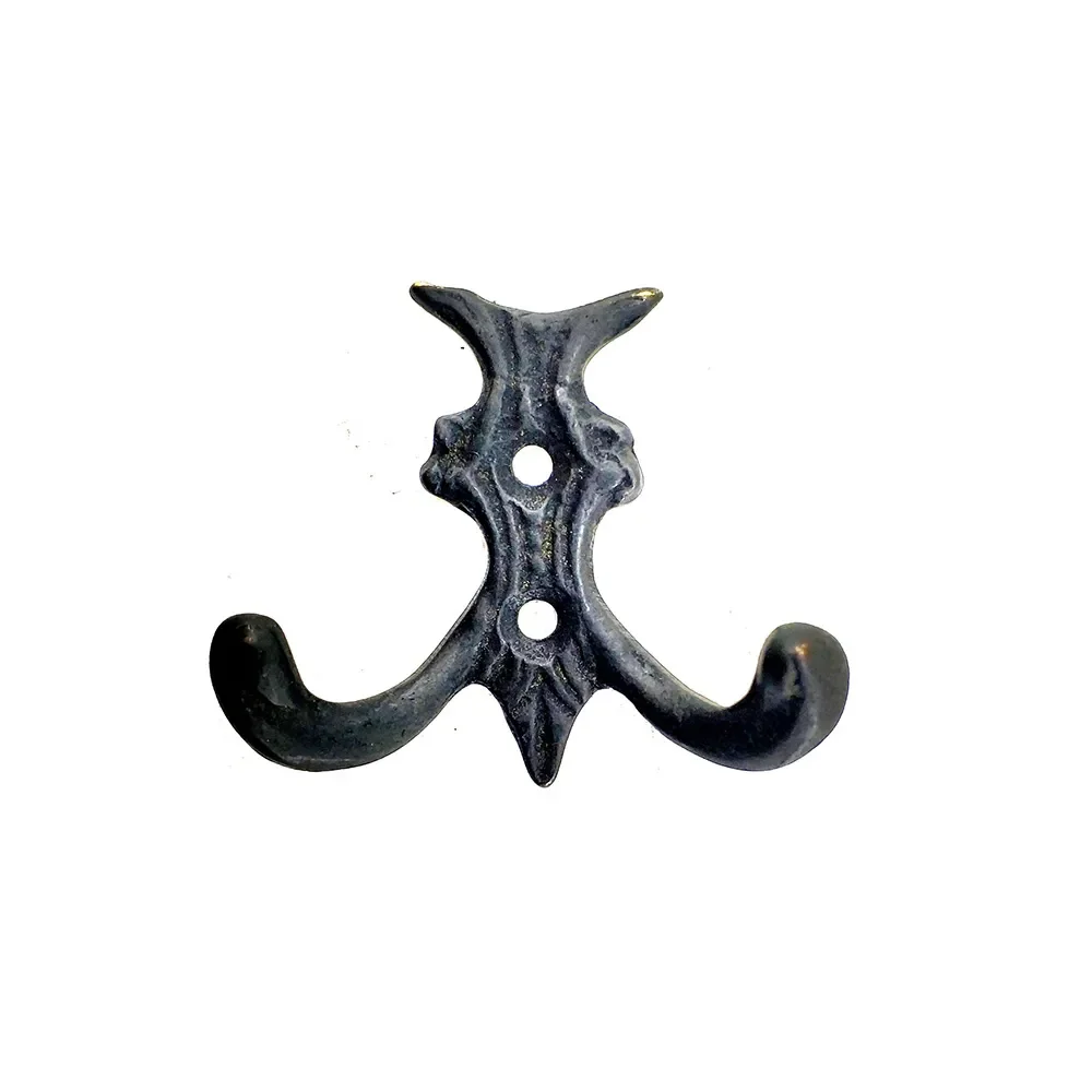 Antika Tarz Dekoratif Pirinç K Çiftli Askı - 50x55mm, Oksit