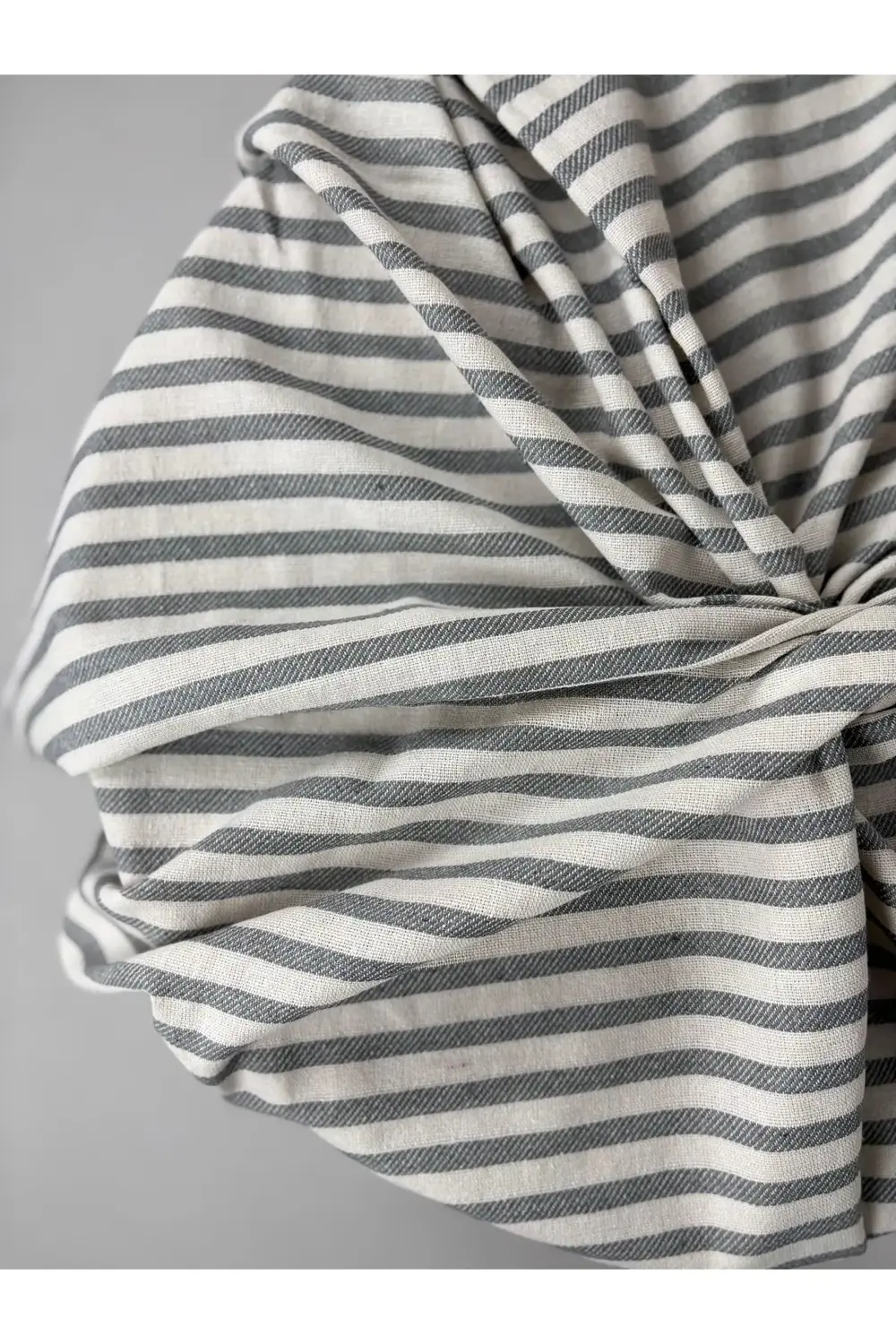 Antrasit çizgili keten fiskos örtüsü