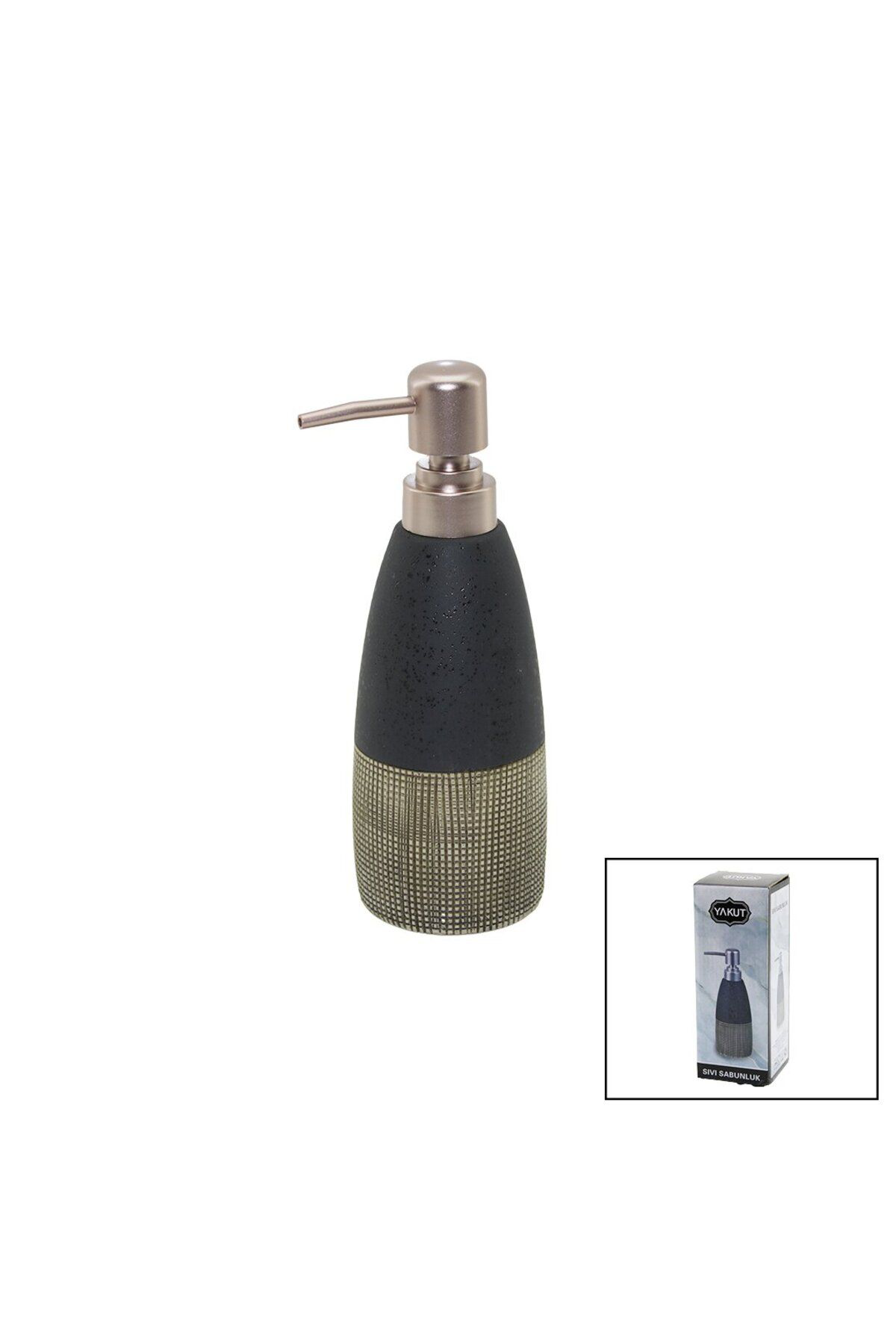Ok Aksesuar Antrasit Gri - Krem Mat Desen Seramik Sivi Sabunluk Go5060gok2108