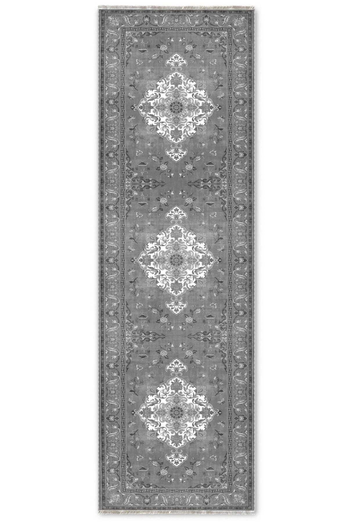 Antrasit Gri Retro Vintage Şönil Halı Kilim Yolluk Kaymaz Yıkanabilir Salon Mutfak Koridor Antrasit Gri Retro Vintage Şönil Halı Kilim Yolluk Kaymaz Yıkanabilir Salon Mutfak Koridor