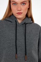 Antrasit Renk Kanguru Cepli Kapüşonlu Sweatshirt 1205 - ANTRASİT