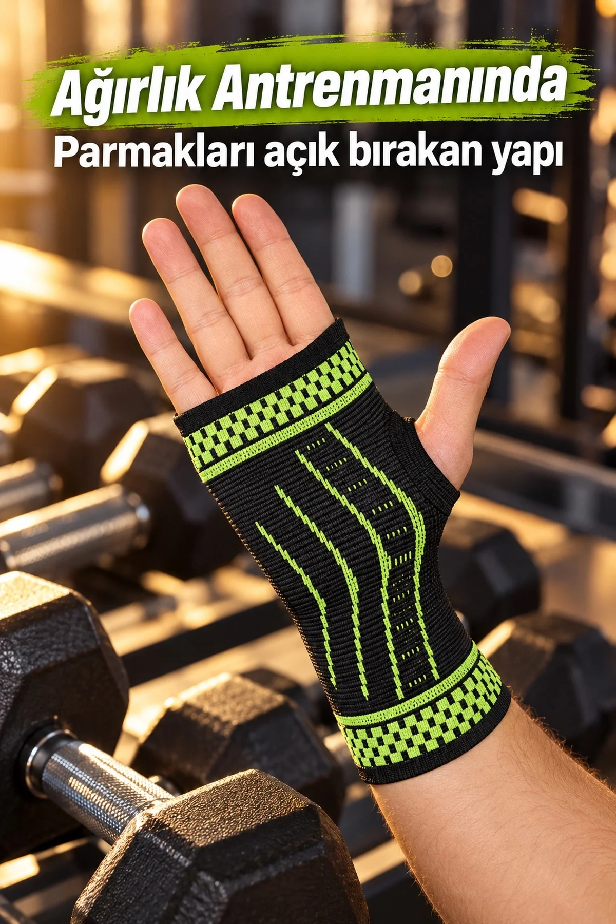 Antrenman Kullanımına Uygun Açık Parmaklı Bilek Desteği - Görsel 5