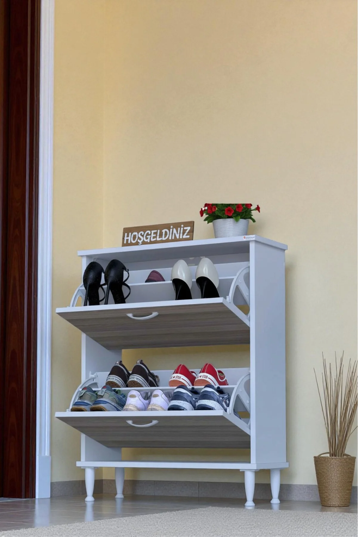 Antrex 72 cm Cordoba 2 Düşer Kapaklı Ayakkabılık 72x90x26 cm Ayak