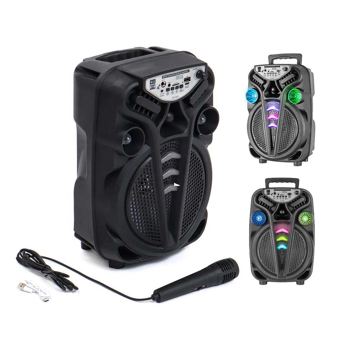 AO-835-832 KARAOKE MİKROFONLU WİRELESS HOPARLÖR - SPEAKER IŞIKLI 