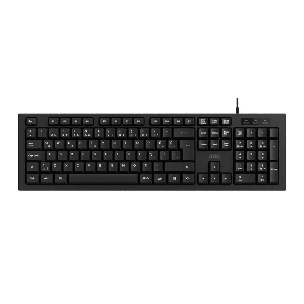 AOC KB130B-38 1,8mt Kablo Uzunluğu Usb Siyah Türkçe Kablolu Stand