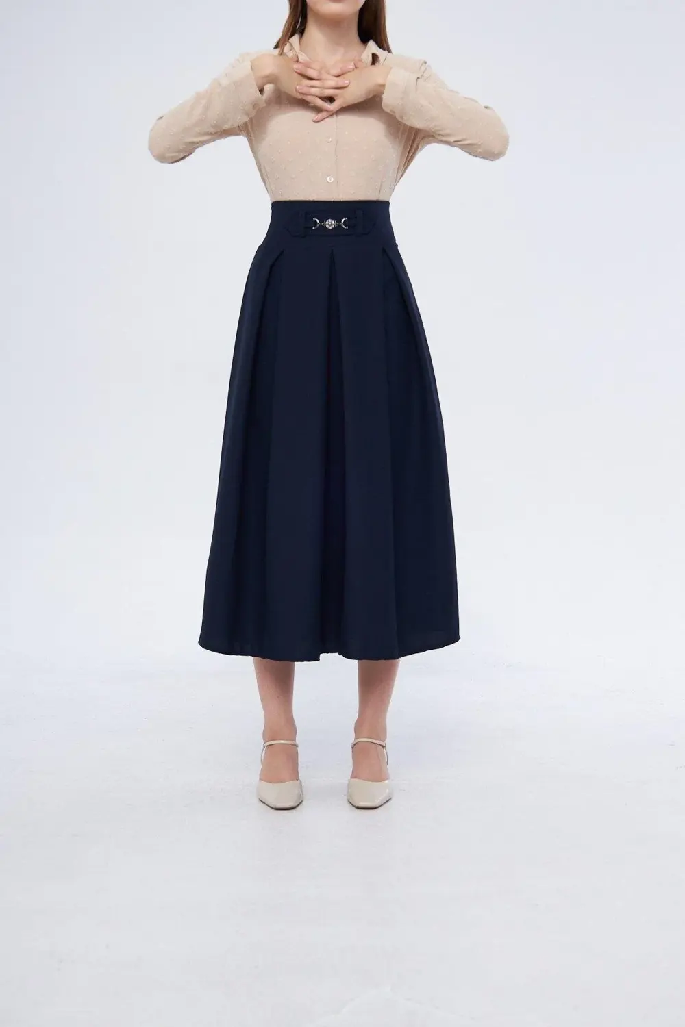 Apaen Kadın Vizon Metal Aksesuar Detaylı Mevsimlik Kloş Tesettür