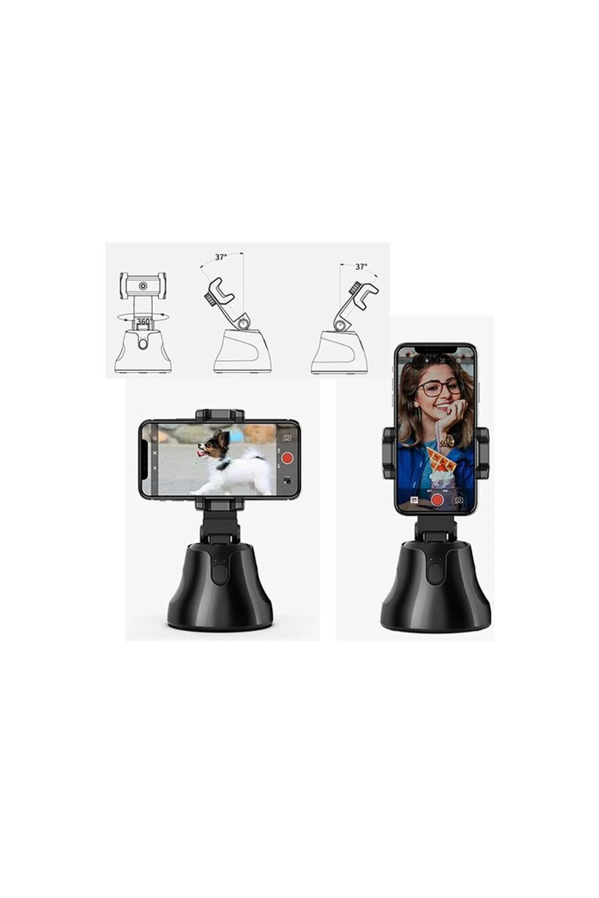 Apai Genie 360 Derece Takip Etme Özellikli Selfie Gimbal - Siyah - Görsel 2