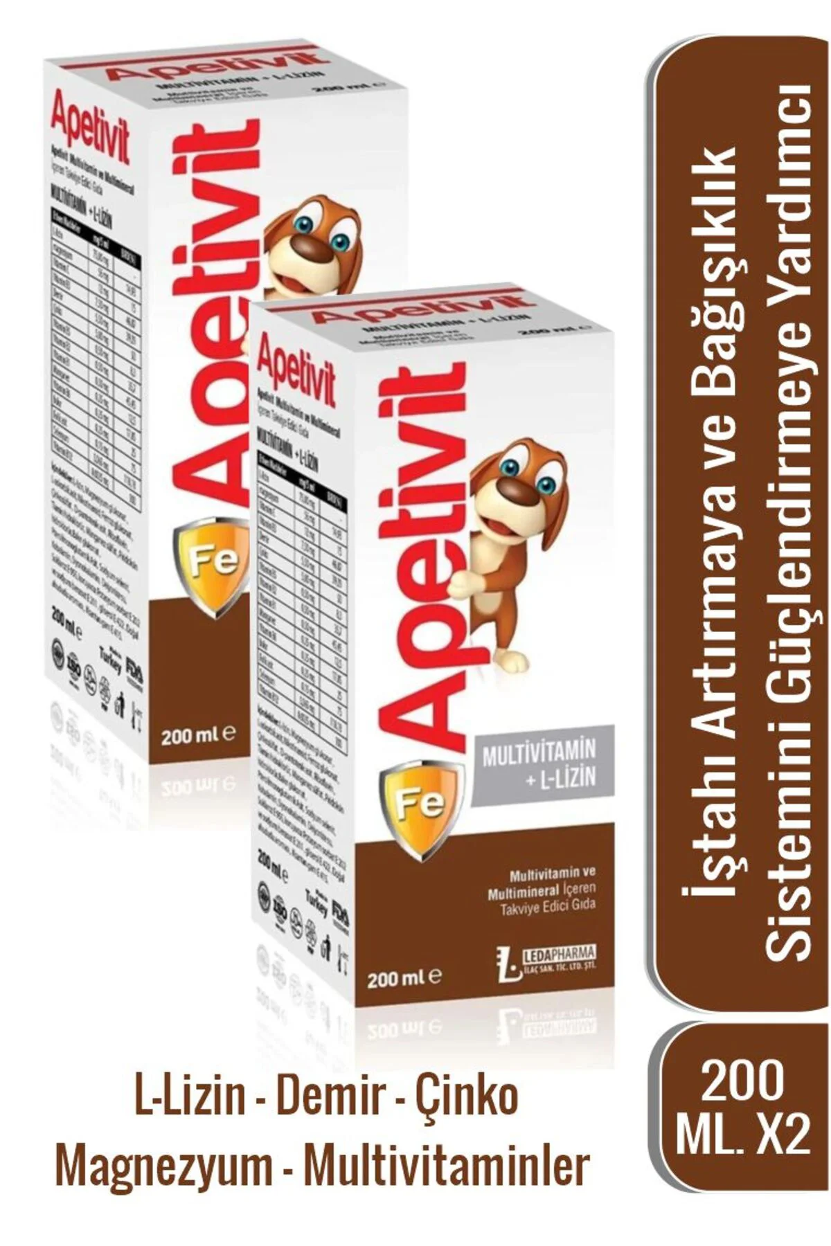 Apetivit Multivitamin 200ml X 2 Adet