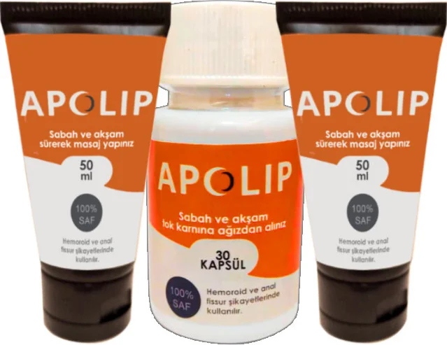 Apolip Hemoroid Kremi 2'li Set + 30 Kapsül - Bağırsak Sağlığı Çözümü