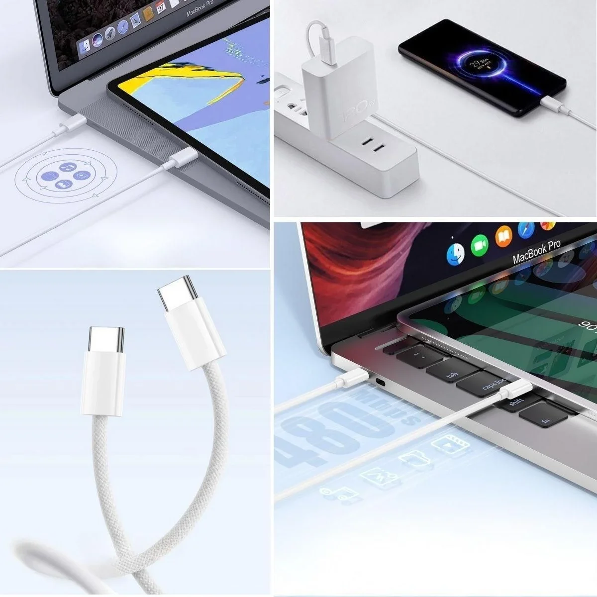 Apple 15/15 Pro Type-c To Type-c Hasır Örgü Hızlı Şarj Kablosu (1m) Bx40 Fiyatı, Yorumları ve Özellikleri