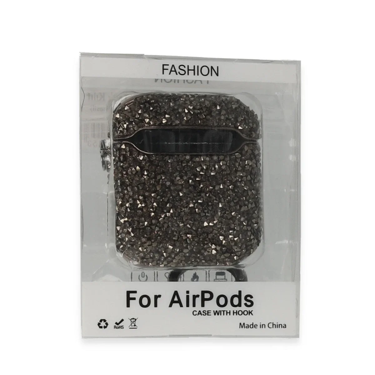 Apple Airpods 2 (2.nesil) Mira Taşlı Kılıf - Siyah
