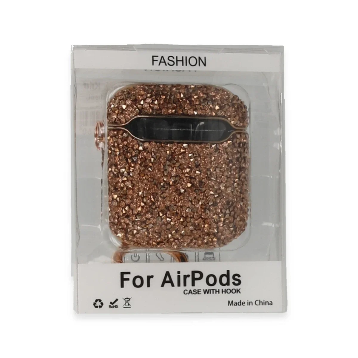 Apple Airpods 2 (2.nesil) Mira Taşlı Kılıf - Rose Gold