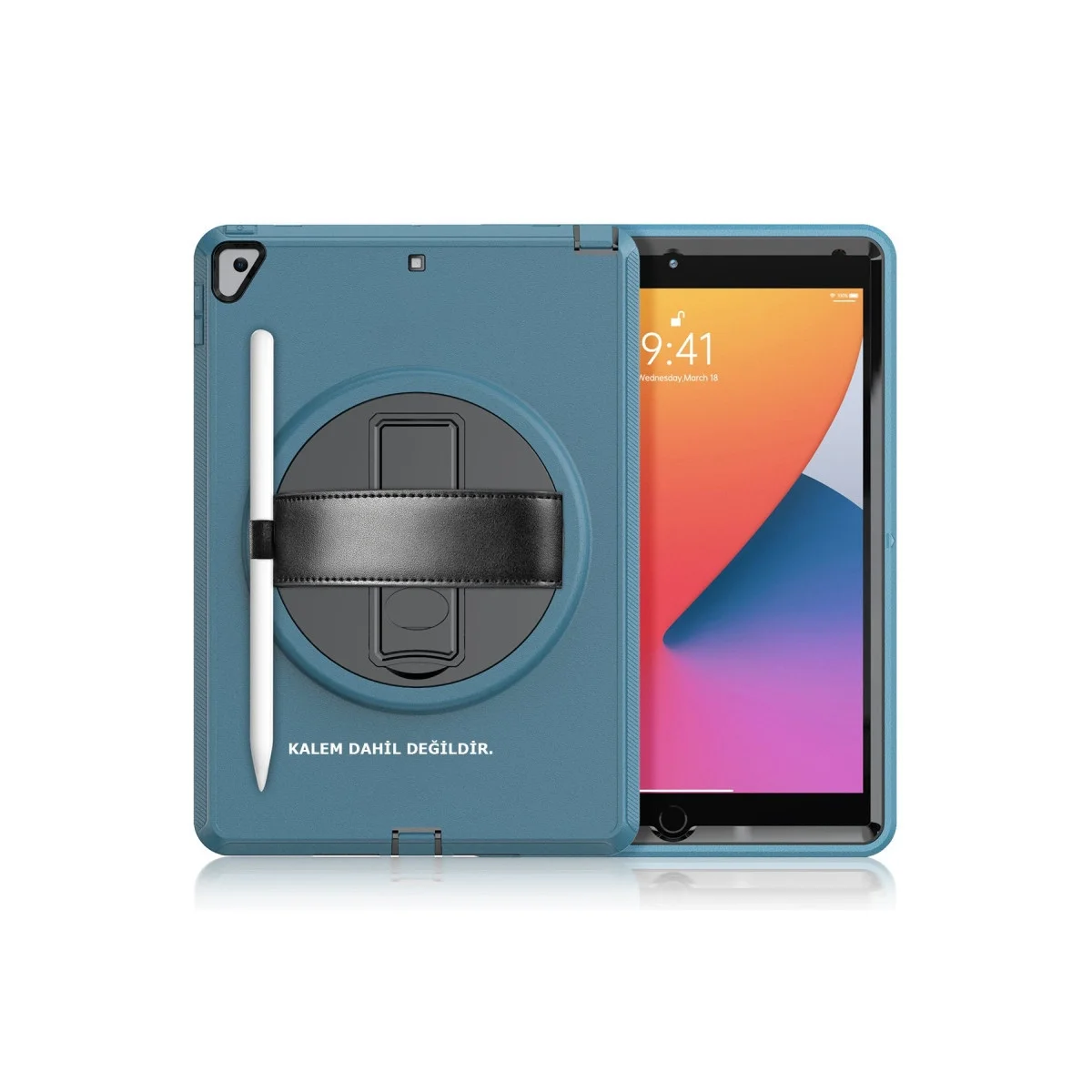 Apple İpad 10.2 (7.nesil) Kılıf Hand Strap Tablet Kılıfı - Turkuaz Apple İpad 10.2 (7.nesil) Kılıf Hand Strap Tablet Kılıfı - Turkuaz