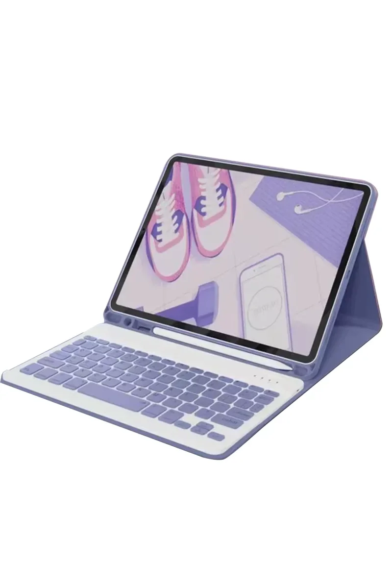 Apple iPad 10.2 (9.nesil) Kılıf KC01 Smart Klavyeli Tablet Kılıfı - Derin Mor Apple iPad 10.2 (9.nesil) Kılıf KC01 Smart Klavyeli Tablet Kılıfı - Derin Mor