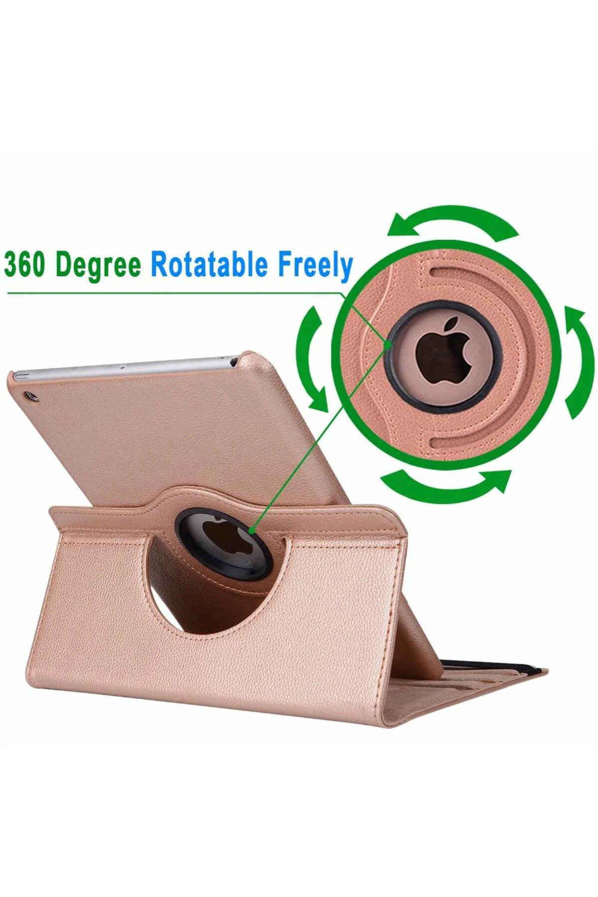 Apple iPad 2 Deri Kapaklı 360 Kılıf Siyah