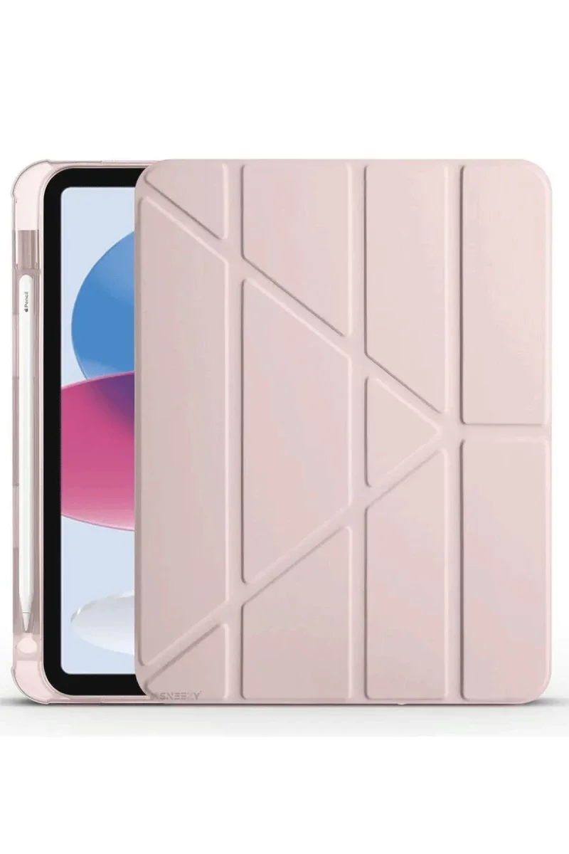 Apple iPad 2025 10.9 10.Nesil (A16) Kılıf Kalemlikli Mars Tablet Kılıfı - Rose Gold