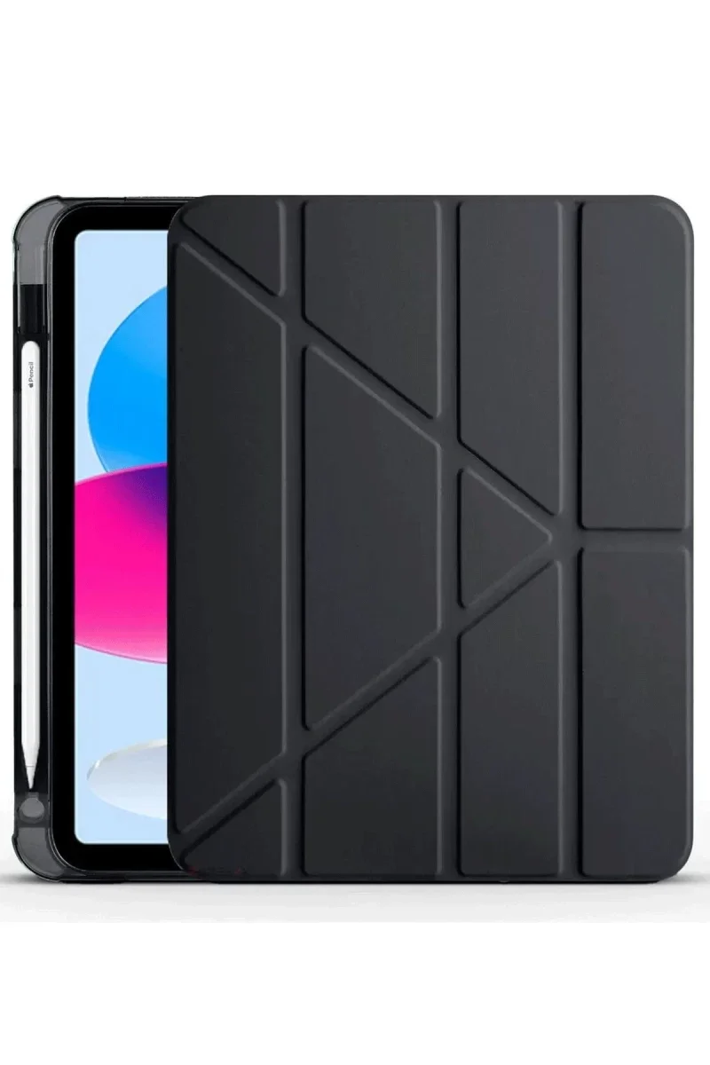 Apple iPad 2025 10.9 10.Nesil (A16) Kılıf Kalemlikli Mars Tablet Kılıfı - Siyah