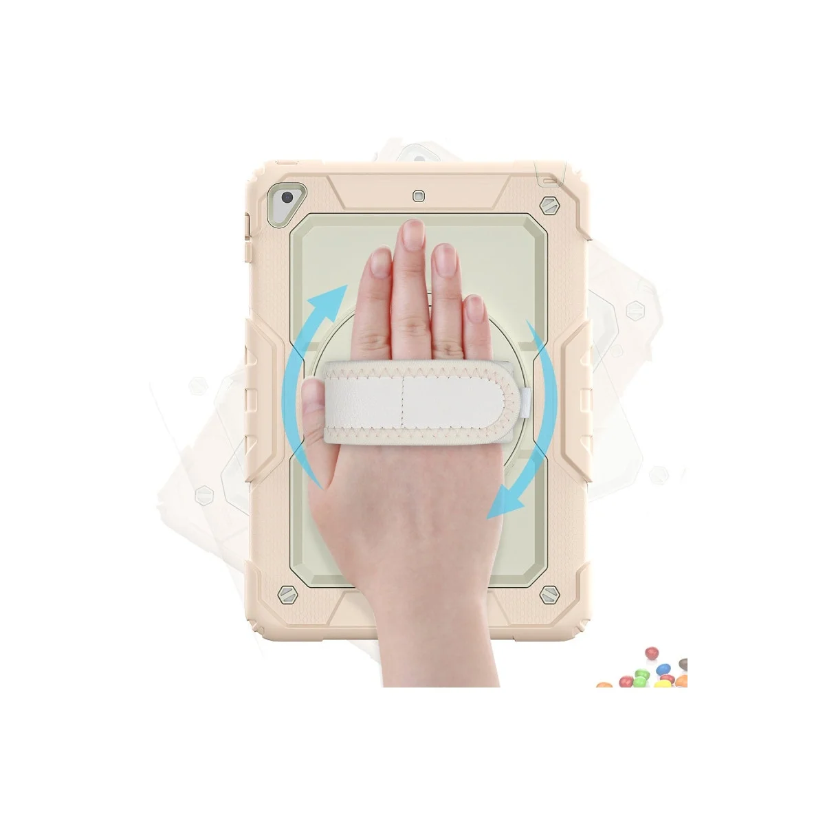 Apple İpad 5 Air 9.7 Kılıf Strap New Tablet Kapak - Pembe