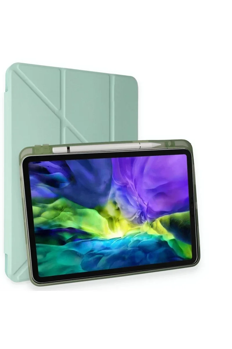 Apple iPad Pro 11 (2024) Kılıf Kalemlikli Mars Tablet Kılıfı - Açık Yeşil Apple iPad Pro 11 (2024) Kılıf Kalemlikli Mars Tablet Kılıfı - Açık Yeşil