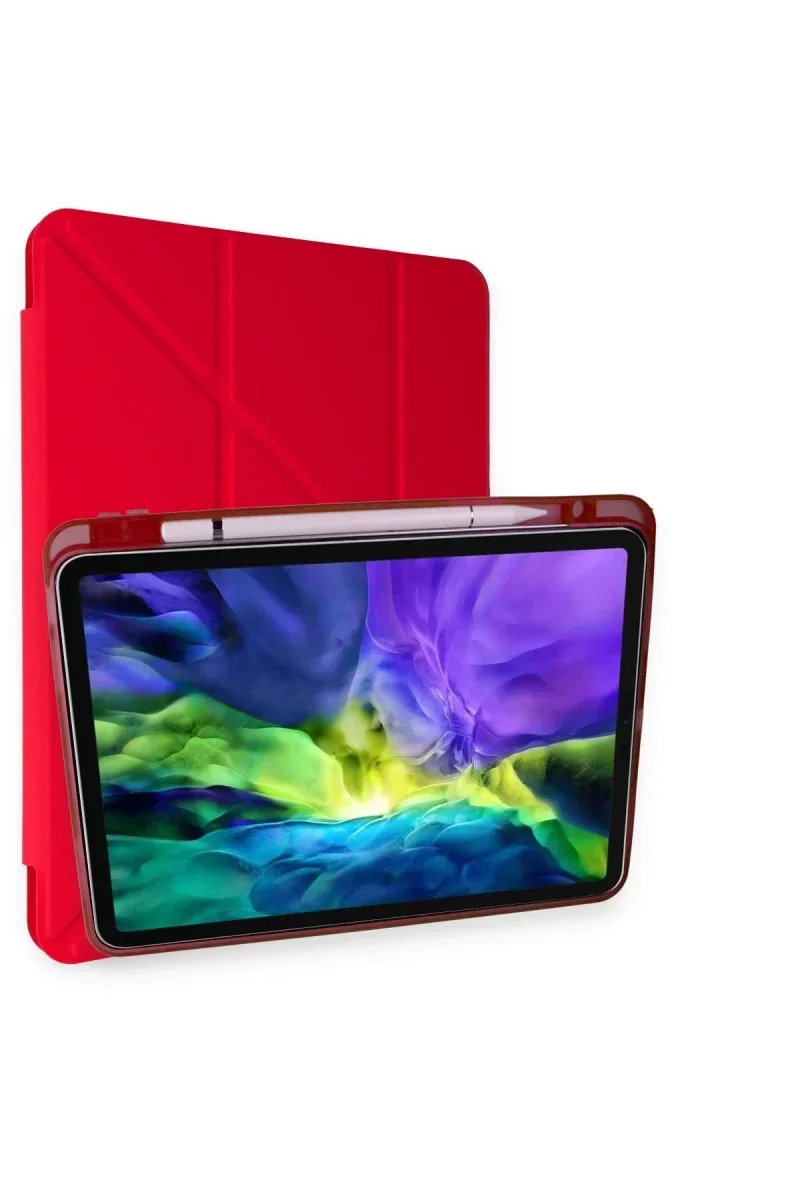 Apple iPad Pro 11 (2024) Kılıf Kalemlikli Mars Tablet Kılıfı - Kırmızı Apple iPad Pro 11 (2024) Kılıf Kalemlikli Mars Tablet Kılıfı - Kırmızı
