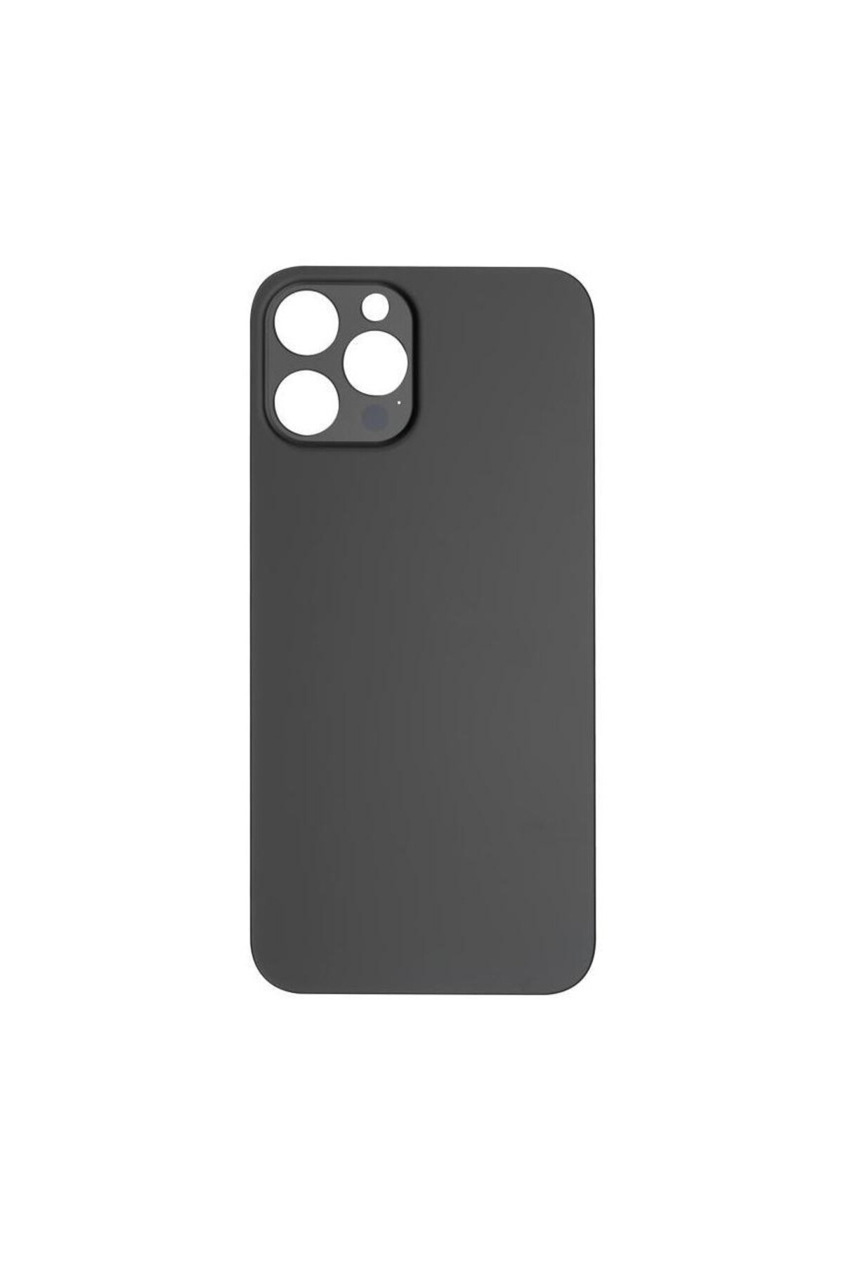 Apple iPh. 12 Pro Max Uyumlu LOGOLU Arka Pil Batarya Kapağı - LENS HARİÇ Siyah