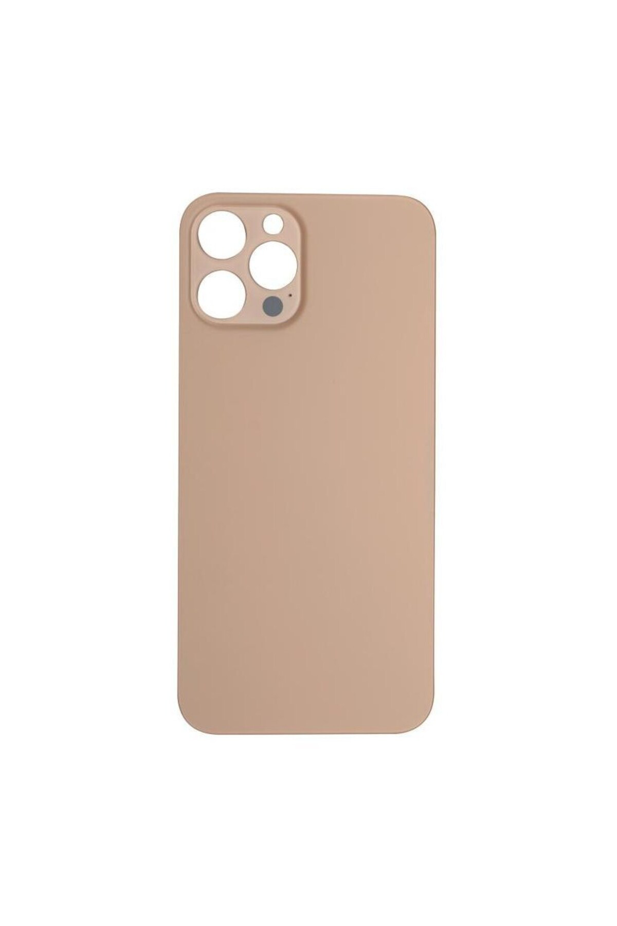 Apple iPh. 12 Pro Max Uyumlu LOGOLU Arka Pil Batarya Kapağı - LENS HARİÇ Gold