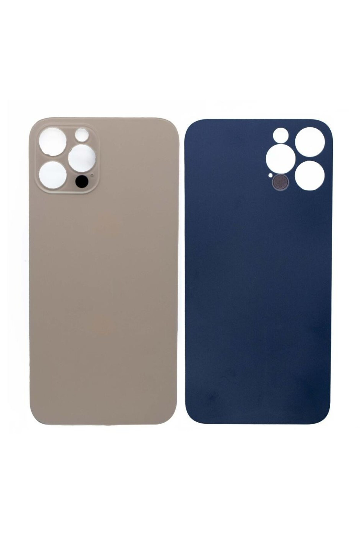 Apple iPh. 12 Pro Uyumlu LOGOLU Arka Pil Batarya Kapağı - LENS HARİÇ Gold