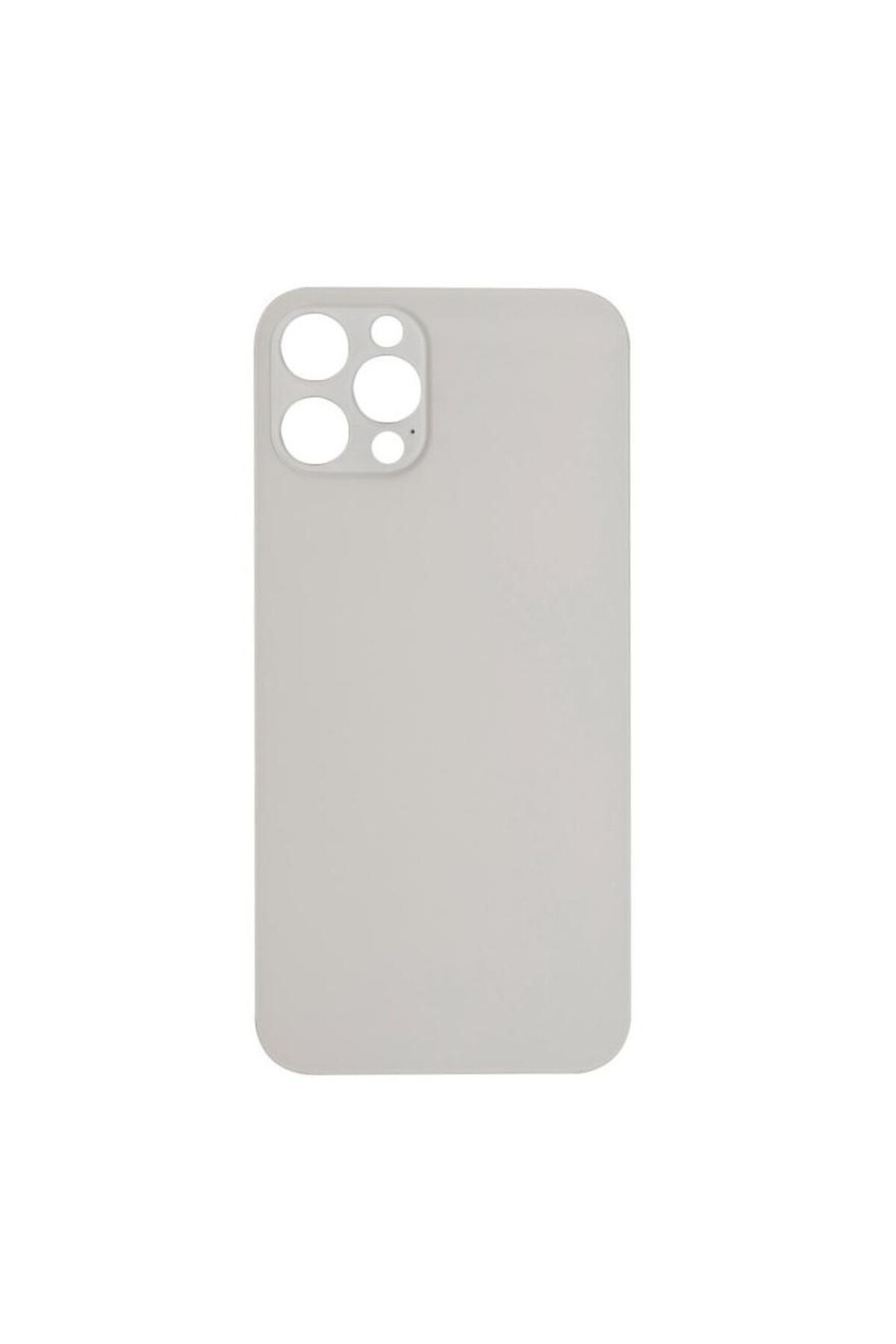 Apple iPh. 12 Pro Uyumlu LOGOLU Arka Pil Batarya Kapağı - LENS HARİÇ Beyaz