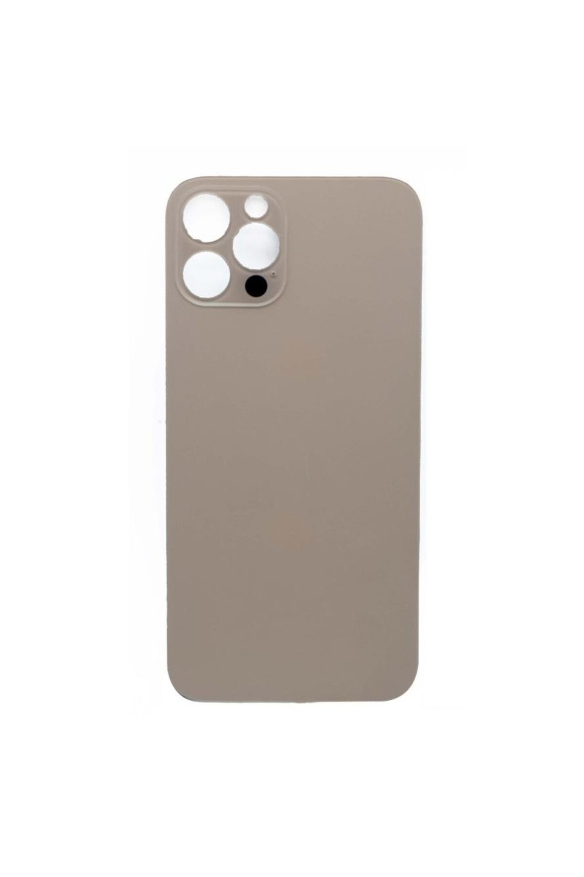 Apple iPh. 12 Pro Uyumlu LOGOLU Arka Pil Batarya Kapağı - LENS HARİÇ Gold