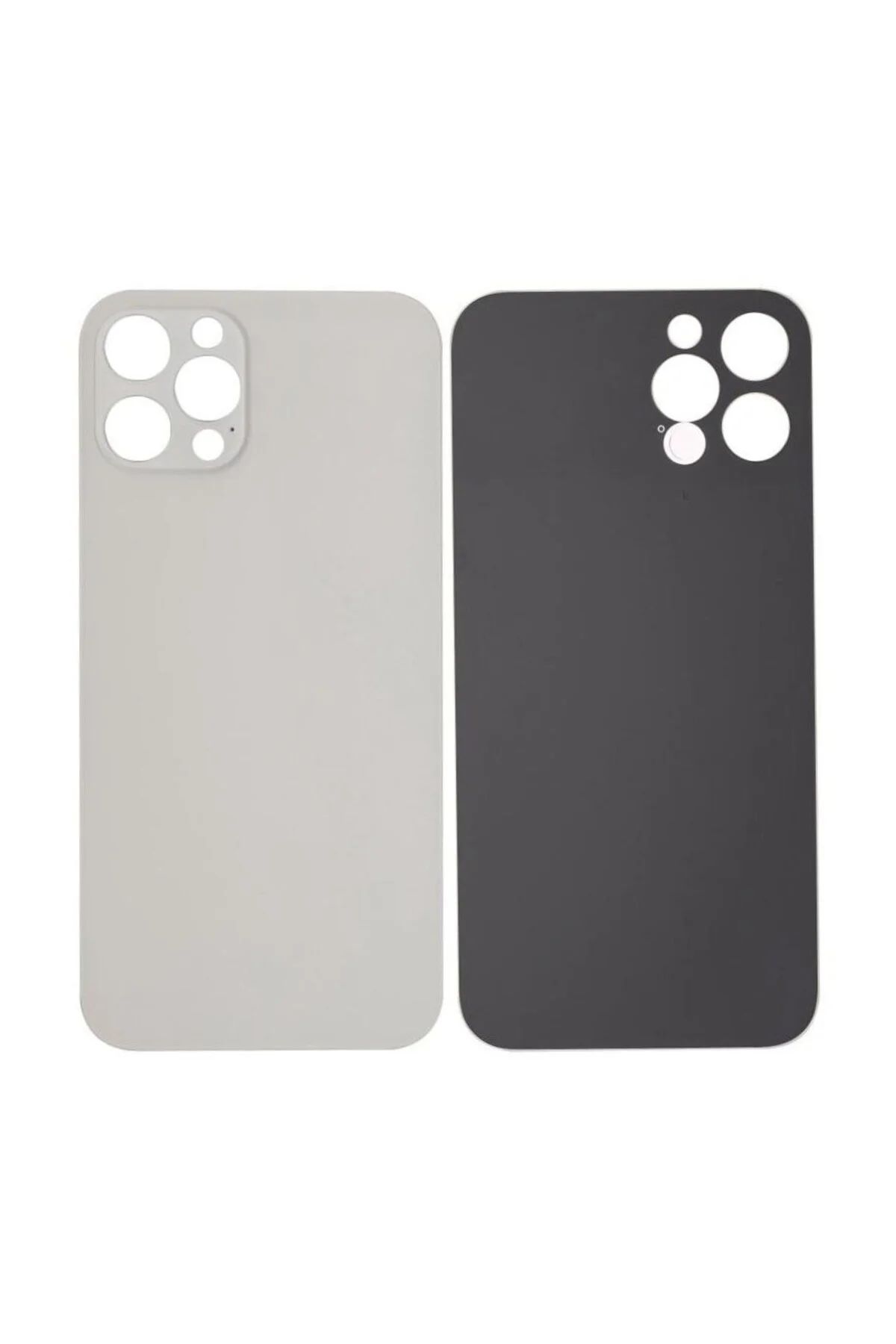 Apple iPh. 12 Pro Uyumlu LOGOLU Arka Pil Batarya Kapağı - LENS HARİÇ Beyaz