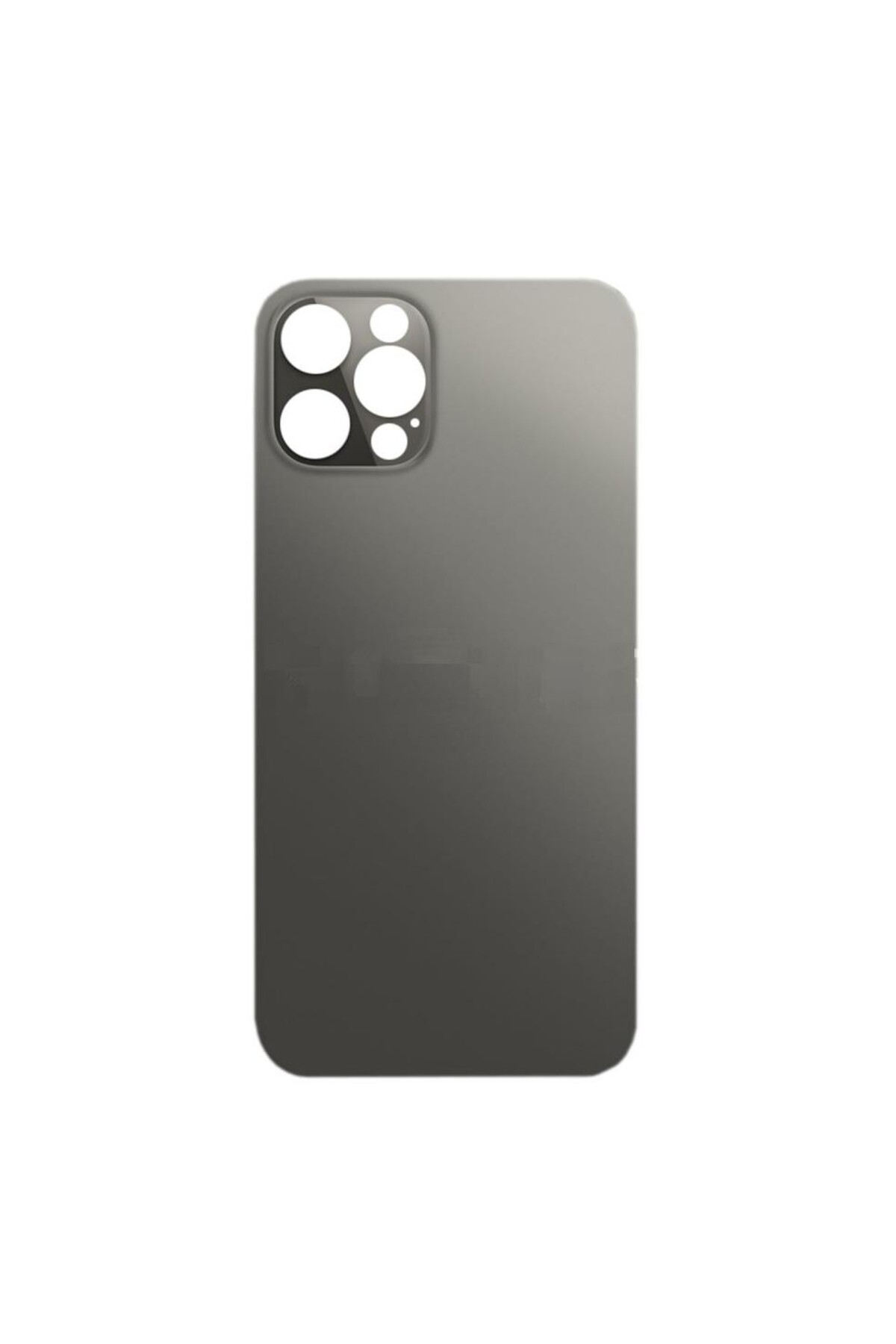 Apple iPh. 12 Pro Uyumlu LOGOLU Arka Pil Batarya Kapağı - LENS HARİÇ Siyah