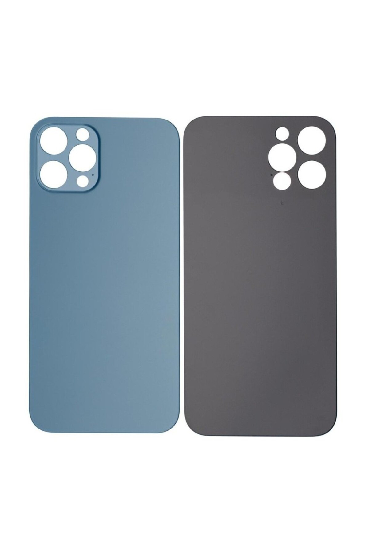 Apple iPh. 12 Pro Uyumlu LOGOLU Arka Pil Batarya Kapağı - LENS HARİÇ Mavi